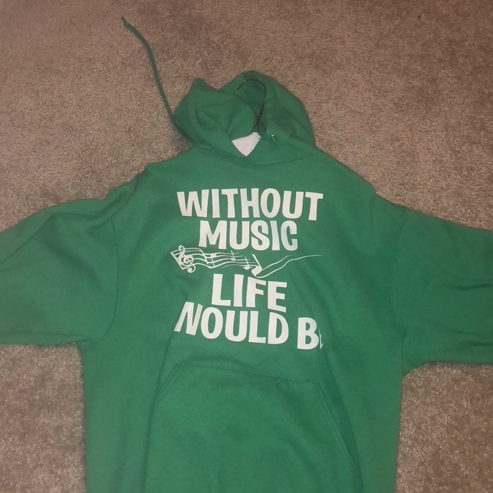 Green music hoodie